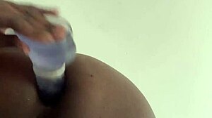 she dives into solo anal training grabbing her dildo stretching ass wide masturbating with toys prepping for hard assfucking