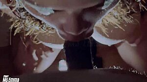 Beautiful wife sneaks blowjob on friends cock swallowing every drop