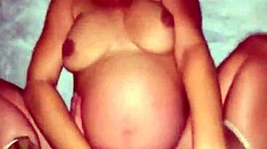 Grabbing a curvy pregnant slut for rough monster cock riding at the party