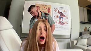 Cute asian teen first cock grope turns hospital nurse quickie skinny pussy fuck orgasm tight