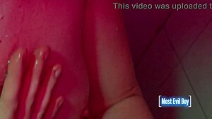 friend teases cock blowjob pissing shower cumshot mouthful tits dripping wet sucking action