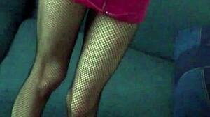 Hey Candie Cross flips from flirt to fishnet fantasy super quick no panties just nylon ass tease 😍🍑🔥