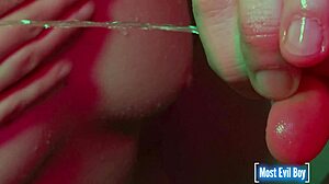 friend teases cock blowjob pissing shower cumshot mouthful tits dripping wet sucking action