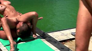 Poolside Foursome Dives Into Wild Pussy Licking And Squirting