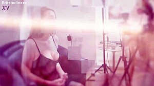 Two british teens kneel sucking lucky guy's cock in steamy bisexual encounter