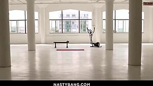 Lexi Lunas sweats hardcore workout fucking Seth's cock deep