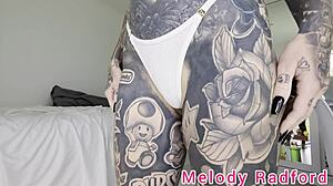 melody radford pink micro bikini chain try on sexy tattoo milf