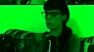 beth kinky sexy goth domina smokes cigarette in green light hd pt1!