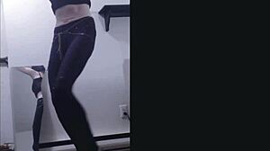 DANCING TEEN CASS RIPS CLOTHES FOR SOLO STRIPTEASE SEDUCTION!