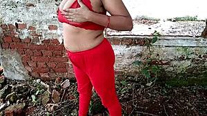 Papa left for abroad so stepmom sweetly got fucked in jungle by me right?