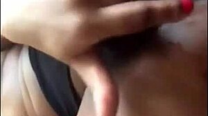 gorgeous ebony babe squirts fingering orgasm solo homemade tease for boyfriend.