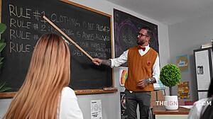 uhh teacher finally owns these horny petite asian teen students' tight pussies now...