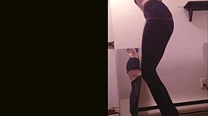 DANCING TEEN CASS RIPS CLOTHES FOR SOLO STRIPTEASE SEDUCTION!