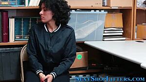 Caught Latina Teen Shoplifter Sucks for Jizz in Mouth