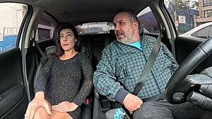Sweet-voiced milf Pamela Rodrigues delivers bareback anal show in car ride creampie climax