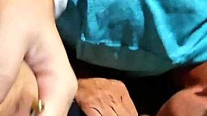 Amateur Brazilian Latina MILF fucks black friend's monster cock bent over in car during public ride