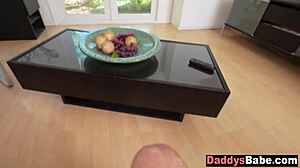 OMG grounded stepdaughter blows stepdad's cock now!