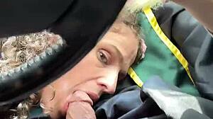 Stepbrother's Graduation Gift Deepthroat Blowjob Monster Cock Drive Home