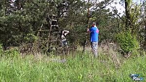 pure love hidden in woods turns into hard outdoor fuck