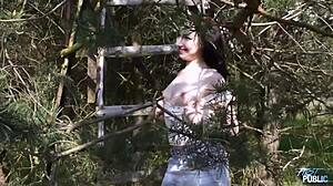 pure love hidden in woods turns into hard outdoor fuck
