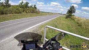 innocent bike ride turns into wild outdoor deepthroat pounding adventure