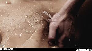 Penny Park's big tits bounce as pussy bloats with load after load