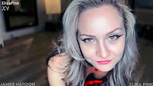 narrator watches hot BLONDE get POUNDED by bbc then SWALLOWS every drop interracial