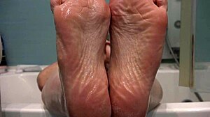 My mature wife's beautiful nylon legs and plump feet in milf foot fetish compilation.