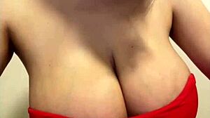 i stare at my stepmom's huge milky tits in red dress