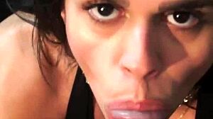 backstage f� welter drops to knees for director's MONSTER COCK deepthroat cumshot bts