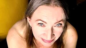 blonde milf boss rips clothes for saggy tits dildo ride and pussy tease seduction
