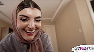 i'm the hijab princess gagging on daddy's huge dick
