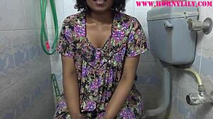 indian babe lily smoothly shaves her big ass and smooth curves