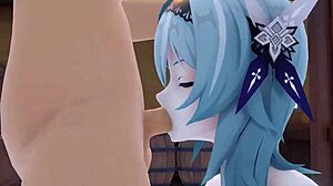 I’m obsessed with Eula Genshin Impact in wild 3D cartoon group action