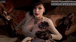 resident evil lady dimitrescu cosplay teases you in uncensored hentai action