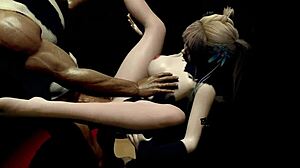 好奇3D可爱金发妹勾搭大屌陌生人