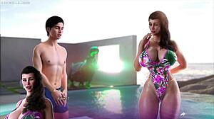 Жена в Apocalust жаждет огромный хуй в жопу в 3D порно игре с куколдом