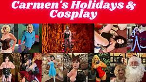 ओ वाऊ! ग्रैनी कार्मेन लिंगरी में हेलोवीन फक के लिए रॉक्स, स्टिकी कम एवरीव्हेयर!