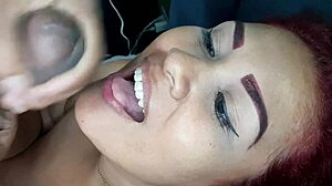 Stepmother pov mein cock sucking se tease karti hai, badi gaand wali