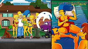 I vild parstrid sticker simptoons kuk överallt utan att hålla tillbaka